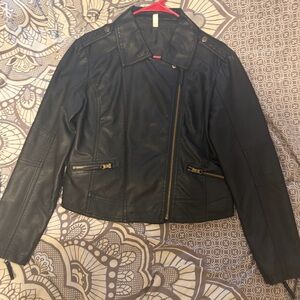 David's Bridal Black Faux Leather Moto Jacket